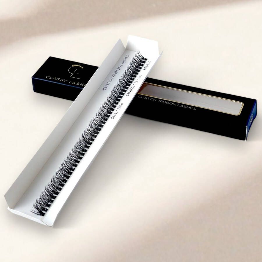 Classy Lashes Ribbon Fast Lashes Medium Volume Stijl Billie Fast Lash Segment 12 mm DIY Wimperextensions Nepwimpers Wimperplukjes
