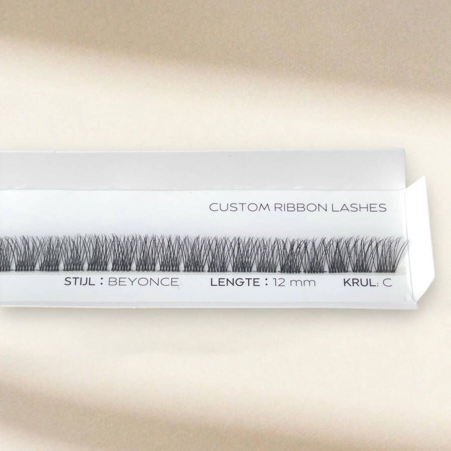 Classy Lashes Ribbon Fast Lashes Minimale Volume Stijl Beyoncé Fast Lash Segment 12 mm DIY Wimperextensions Nepwimpers Wimperplukjes