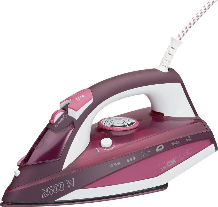 Clatronic DB 3705 Stoomstrijkijzer met 7 functies keramische zool traploze temperatuurregeling 2600 watt