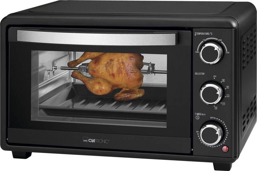 Clatronic MBG 3727 vrijstaande oven 25L zwart met draaispit