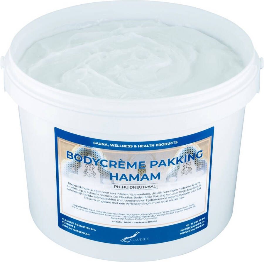 Claudius Cosmetics Benelux Bodycrème Pakking Hamam 1 liter