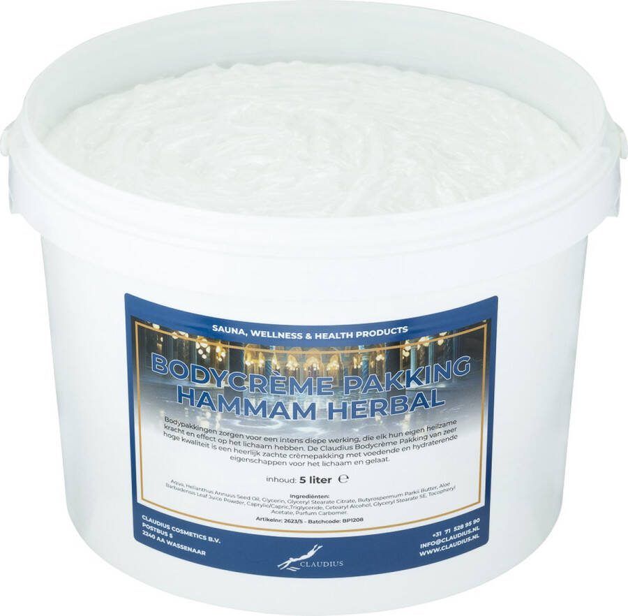 Claudius Cosmetics Benelux B.V. Bodycrème Pakking Hammam Herbal 5 liter