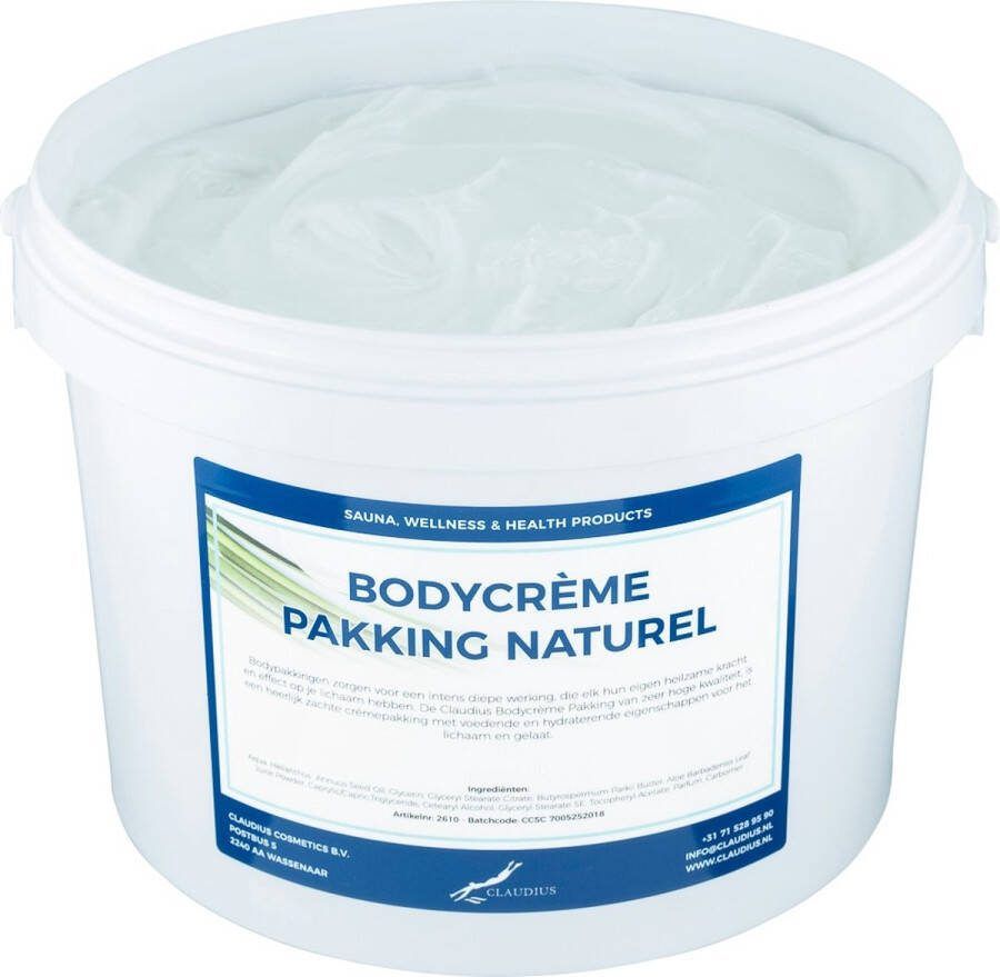 Claudius Cosmetics Benelux B.V. Bodycrème Pakking Naturel 10 liter