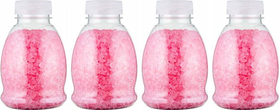 Claudius Cosmetics Benelux B.V. Claudius Badzout Rozen 375 gram Fles met transparante dop Set van 4 stuks