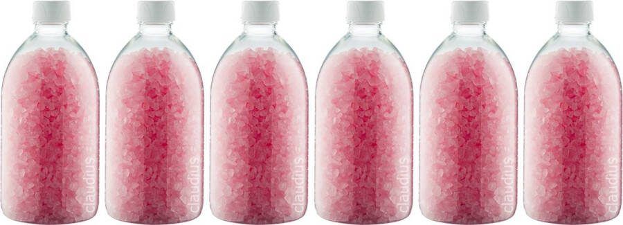 Claudius Cosmetics Benelux B.V. Claudius Badzout Rozen 600 gram Fles met witte dop Set van 6 stuks