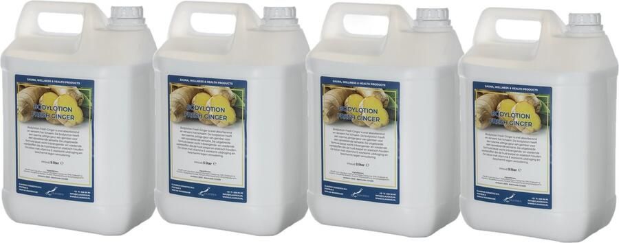 Claudius Cosmetics B.V. Bodylotion Fresh Ginger 5 liter set van 4 stuks