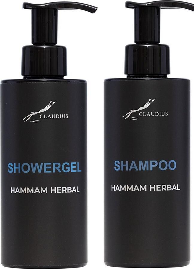 Claudius Cosmetics Benelux B.V. Douchepakket Hammam Herbal Showergel + Shampoo 300 ml per fles Claudius Cosmetics bodycare luxe fles set van 2 stuks