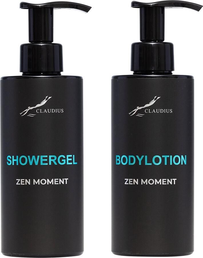 Claudius Cosmetics Benelux B.V. Douchepakket Zen Moment Showergel + Bodylotion 300 ml per fles Claudius Cosmetics bodycare luxe fles set van 2 stuks