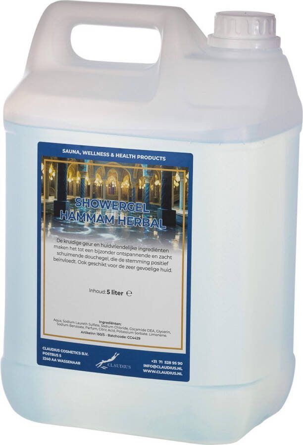 Claudius Cosmetics Benelux B.V. Claudius Douchegel Hammam Herbal 5 liter Showergel