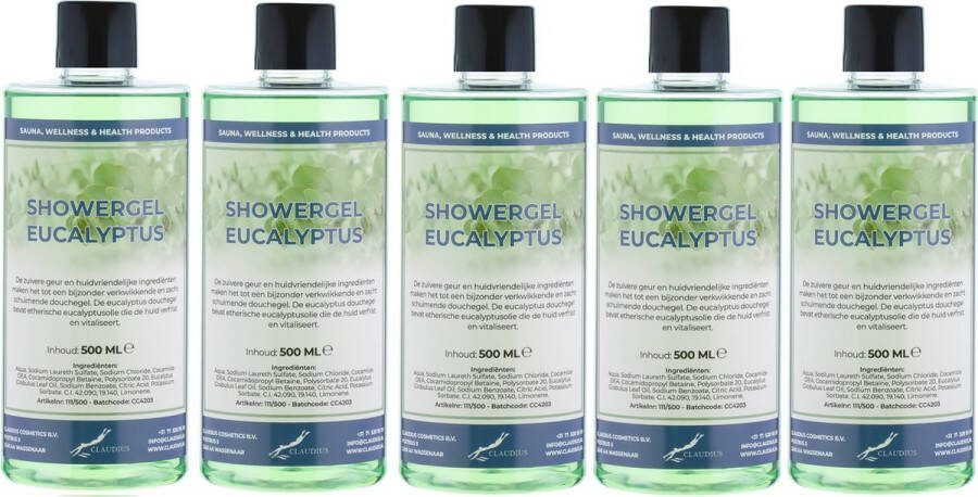 Claudius Cosmetics Benelux B.V. Douchegel Eucalyptus 500 ml set van 5 stuks Showergel