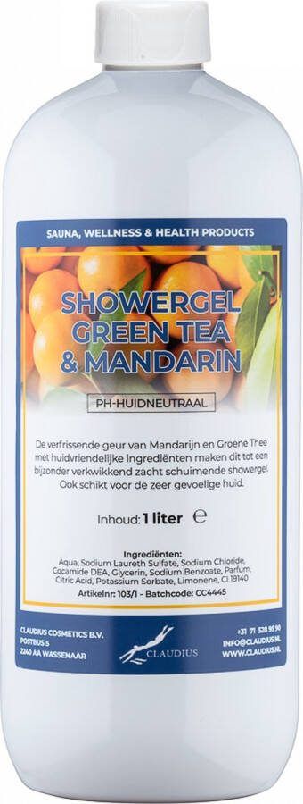 Claudius Cosmetics Benelux B.V. Douchegel Green Tea & Mandarin 1 liter Showergel