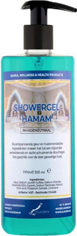 Claudius Cosmetics Benelux B.V. Douchegel Hamam 500 ml met gratis pomp Showergel