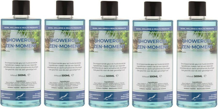 Claudius Cosmetics Benelux B.V. Douchegel Zen Moment 500 ml set van 5 stuks Showergel
