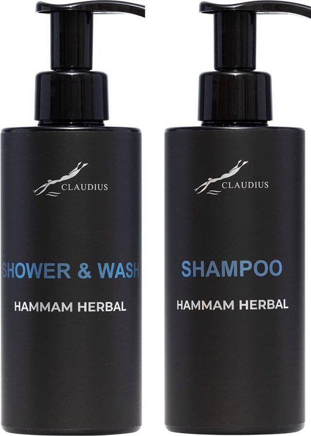 Claudius Cosmetics Benelux B.V. Douchepakket Hammam Herbal Shower & Wash + Shampoo 300 ml per fles Claudius Cosmetics bodycare luxe fles set van 2 stuks