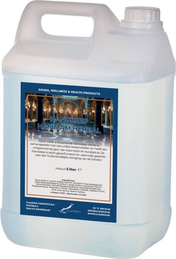 Claudius Cosmetics Benelux B.V. Handzeep Hammam Herbal 5 liter