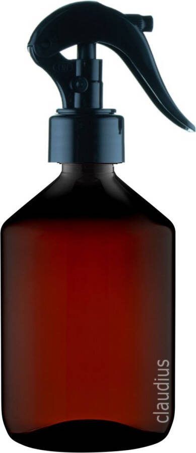 Claudius Cosmetics Benelux B.V. Lege Plastic Fles Apothekersfles 500 ml PET Amber bruin met luxe verstuiverdop set van 5 stuks navulbaar leeg
