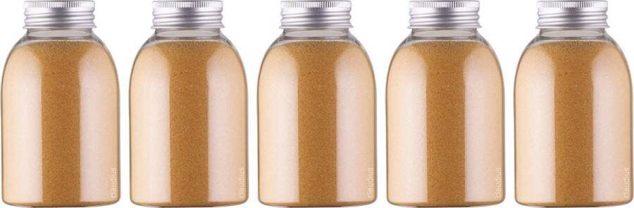 Claudius Cosmetics Benelux B.V. Scrubzout Appel-Kaneel 300 gram fles met aluminium dop Hydraterende Lichaamsscrub set van 5 stuks