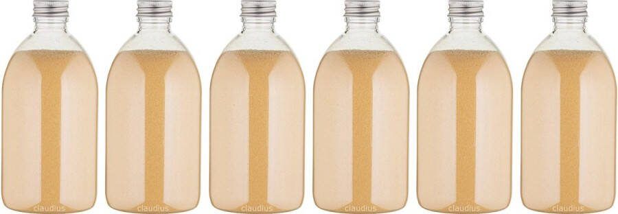Claudius Cosmetics Benelux B.V. Scrubzout Sweet Orange & Cedarwood 650 gram Fles met aluminium dop set van 6 stuks Hydraterende Lichaamsscrub