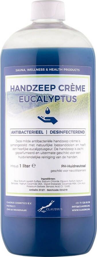 Claudius Cosmetics Benelux Handzeep Eucalyptus 1 liter