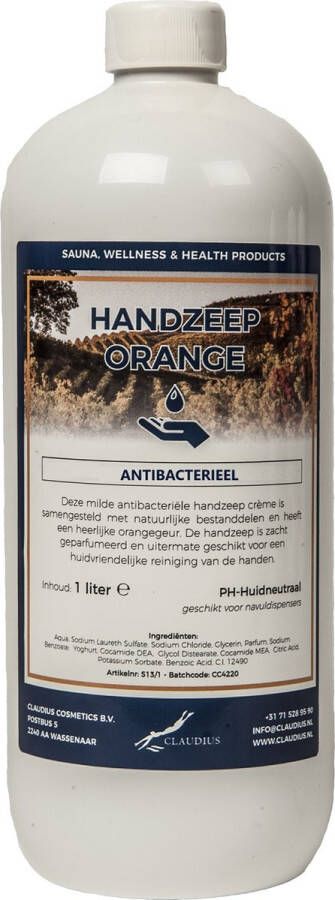 Claudius Cosmetics Benelux Handzeep orange 1 liter