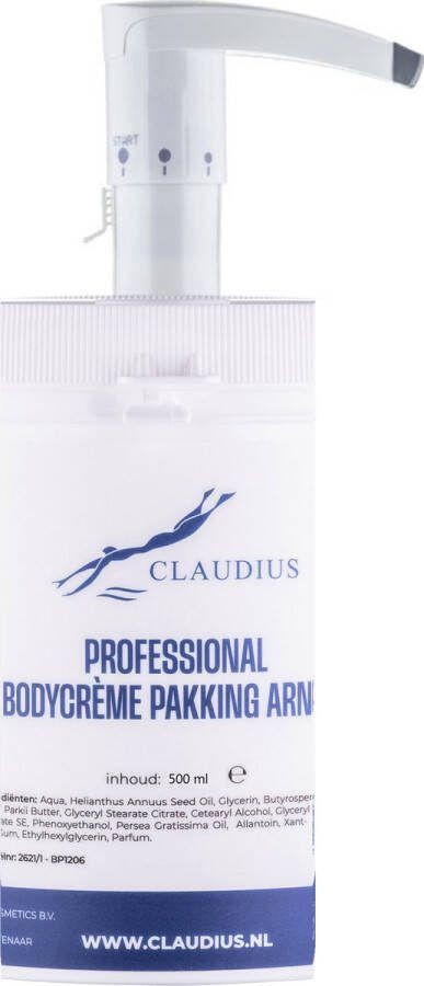 Claudius Cosmetics Benelux Professional Bodycrème Pakking Arnica 500 ml in handige salonverpakking