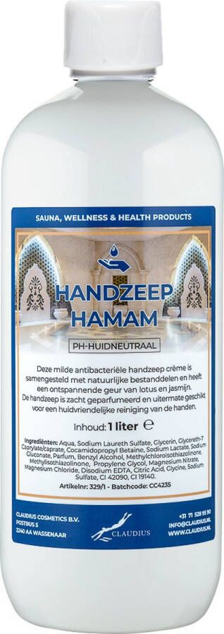 Claudius Cosmetics Benelux Vloeibare Handzeep Hamam 1 liter