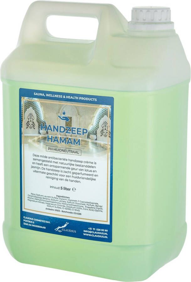 Claudius Cosmetics Benelux Vloeibare Handzeep Hamam 5 liter navulling