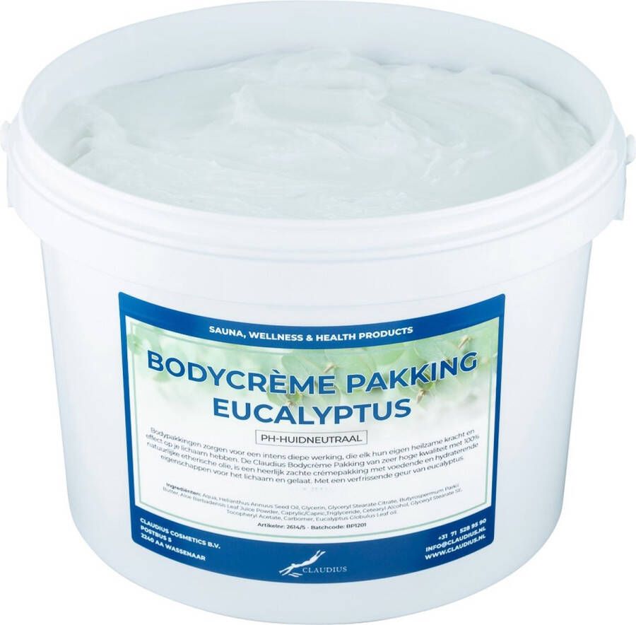Claudius Cosmetics B.V. Bodycrème Pakking Eucalyptus 1 liter