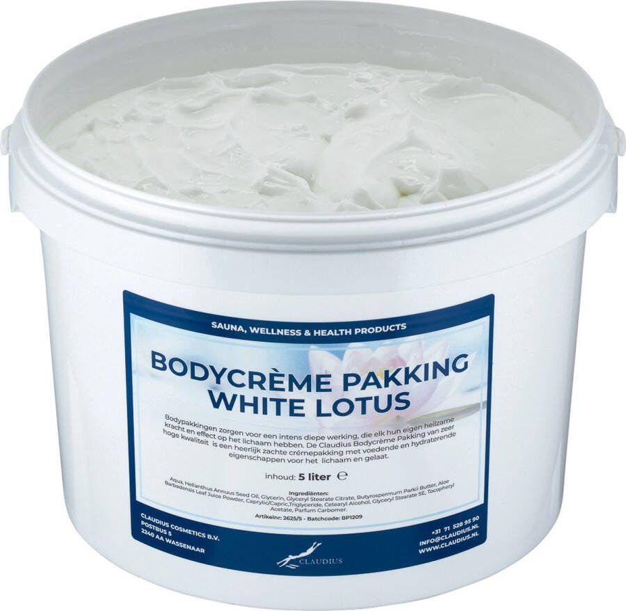 Claudius Cosmetics B.V. Bodycrème Pakking White Lotus 5 liter