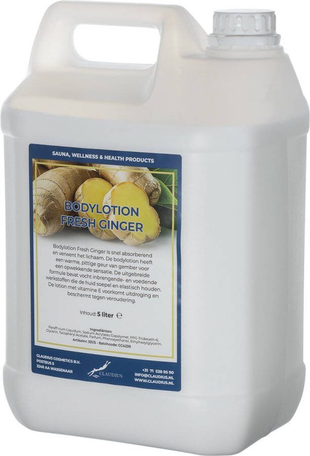Claudius Cosmetics B.V. Bodylotion Fresh Ginger 5 liter