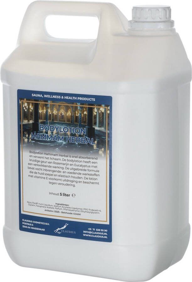 Claudius Cosmetics B.V. Bodylotion Hammam Herbal 5 liter