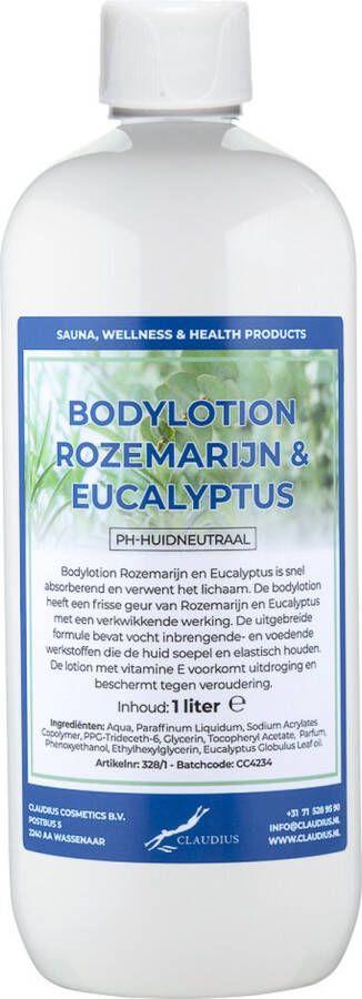 Claudius Cosmetics Benelux Bodylotion Rozemarijn & Eucalyptus 1 Liter