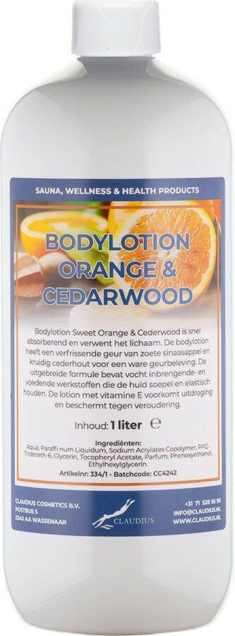 Claudius Cosmetics B.V. Bodylotion Sweet Orange & Cedarwood 1 liter