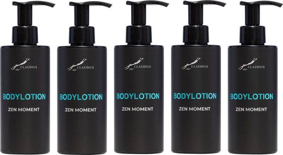 Claudius Cosmetics B.V. Bodylotion Zen Moment 300 ml met pomp zwarte fles set van 5 stuks Voordeelverpakking