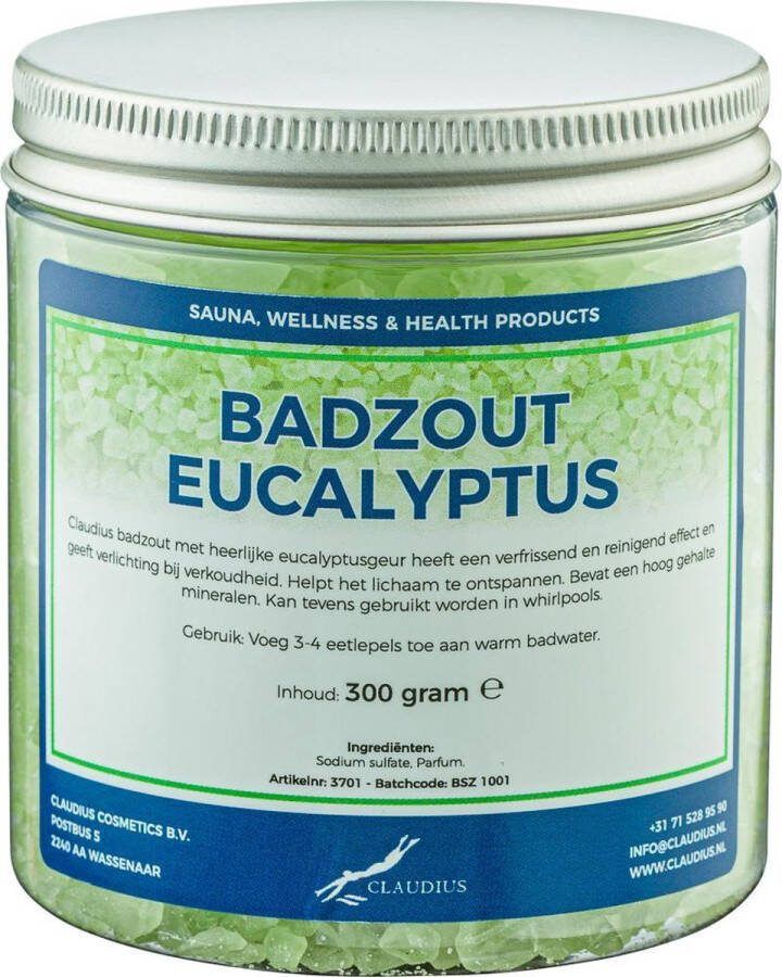 Claudius Cosmetics B.V. Claudius Badzout Eucalyptus 300 gram Pot met aluminium deksel met set van 6 stuks