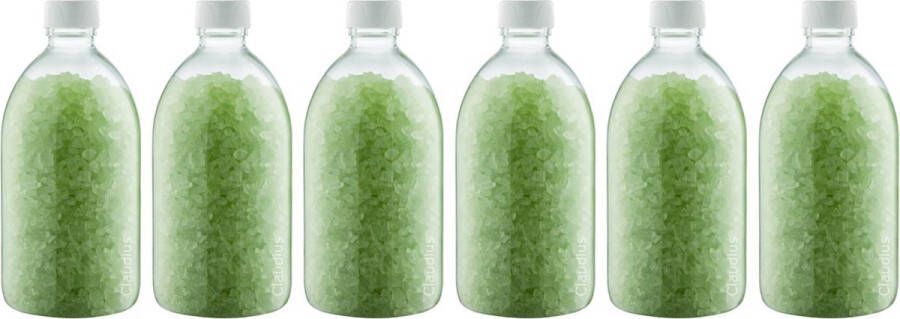 Claudius Cosmetics B.V. Claudius Badzout Eucalyptus 600 gram Fles met witte dop set van 6 stuks