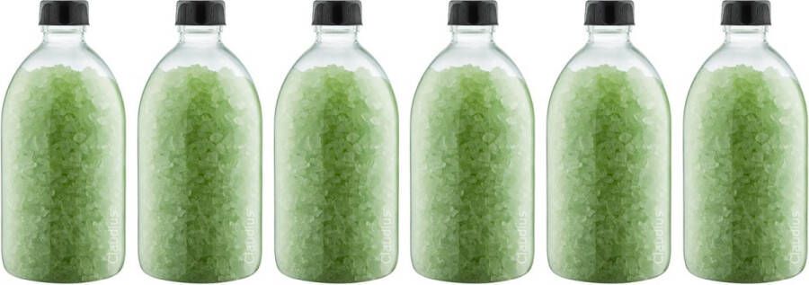 Claudius Cosmetics B.V. Claudius Badzout Eucalyptus 600 gram Fles met zwarte dop set van 6 stuks