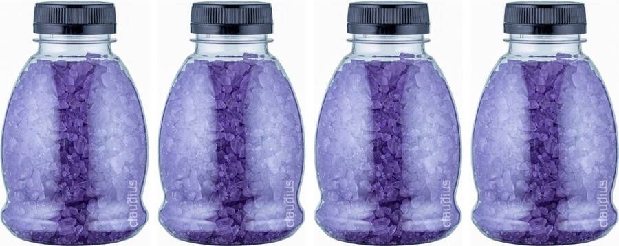 Claudius Cosmetics B.V. Claudius Badzout Lavendel 375 gram Fles met zwarte dop Set van 4 stuks
