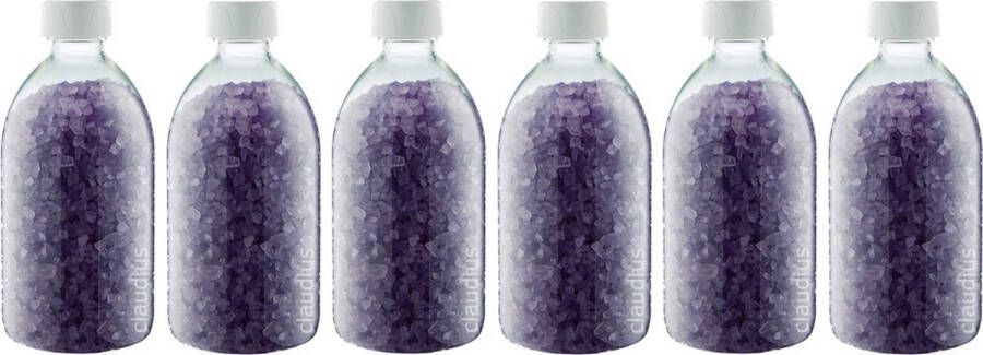 Claudius Cosmetics B.V. Claudius Badzout Lavendel 600 gram Fles met witte dop set van 6 stuks