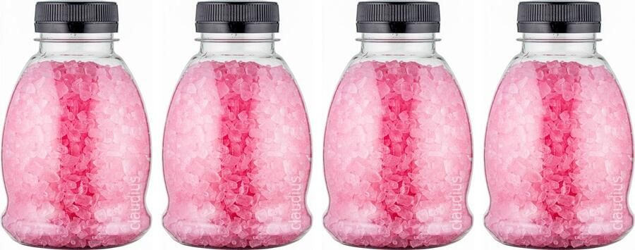 Claudius Cosmetics B.V. Claudius Badzout Rozen 375 gram Fles met zwarte dop Set van 4 stuks