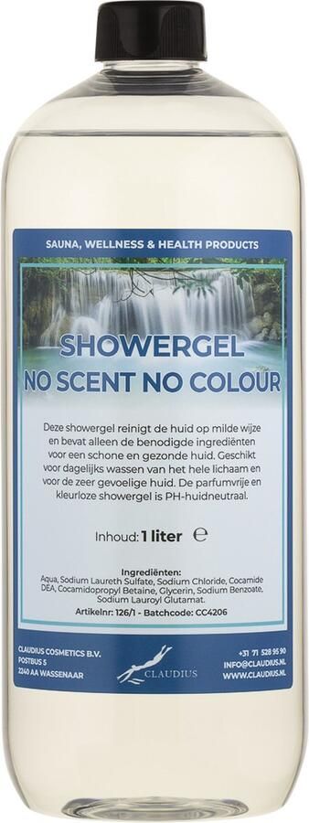 Claudius Cosmetics B.V. Douchegel No Scent No Colour 1 liter Showergel