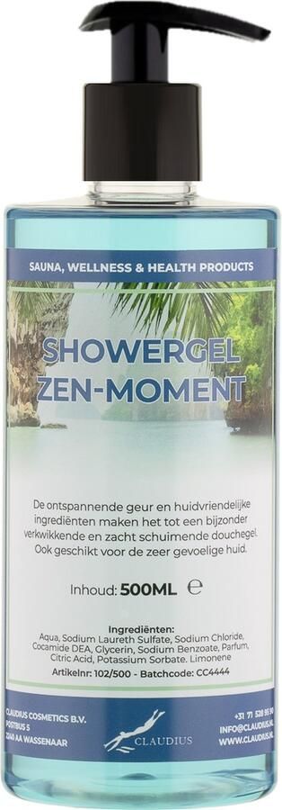 Claudius Cosmetics Benelux B.V. Douchegel Zen Moment 500 ml met gratis pomp Showergel