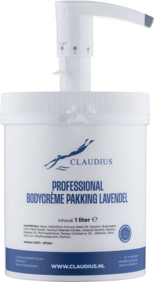 Claudius Cosmetics B.V Professional Bodycrème Pakking Lavendel 1 liter in handige salonverpakking