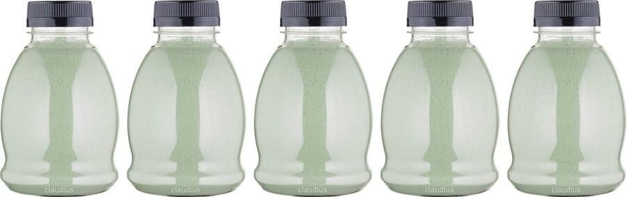 Claudius Cosmetics B.V. Scrubzout Dennen 375 gram Fles met zwarte dop Set van 5 stuks Hydraterende Lichaamsscrub