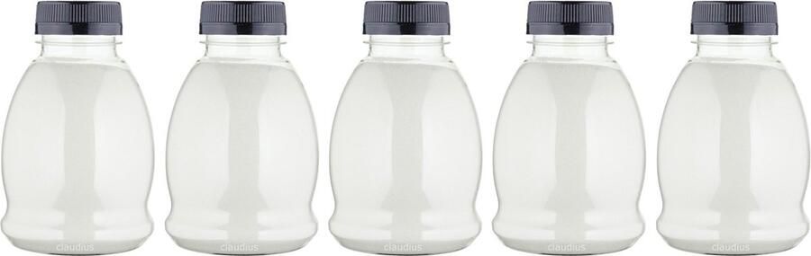 Claudius Cosmetics B.V. Scrubzout White Lotus 375 gram Fles met zwarte dop Set van 5 stuks Hydraterende Lichaamsscrub