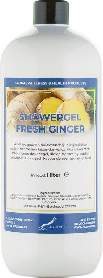 Claudius Cosmetics B.V. Douchegel Fresh Ginger 1 liter showergel