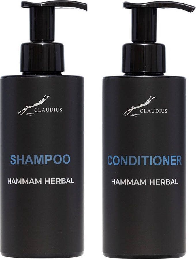 Claudius Cosmetics B.V. Douchepakket Hammam Herbal Shampoo + Conditioner 300 ml per fles Claudius Cosmetics bodycare luxe fles set van 2 stuks
