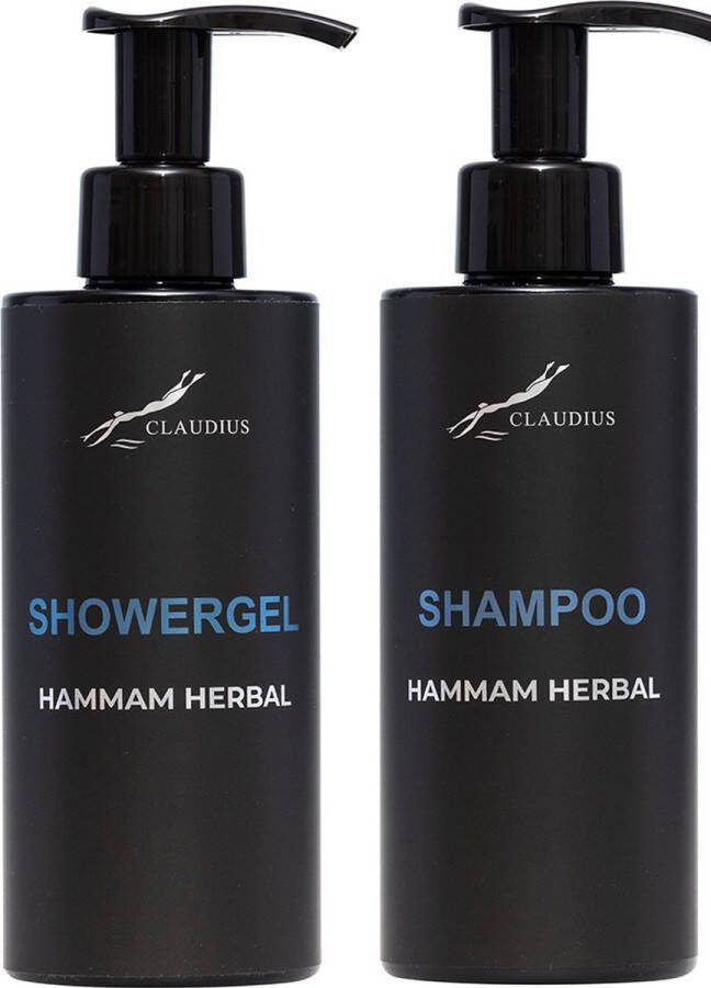 Claudius Cosmetics B.V. Douchepakket Hammam Herbal Showergel + Shampoo 300 ml per fles Claudius Cosmetics bodycare luxe fles set van 2 stuks