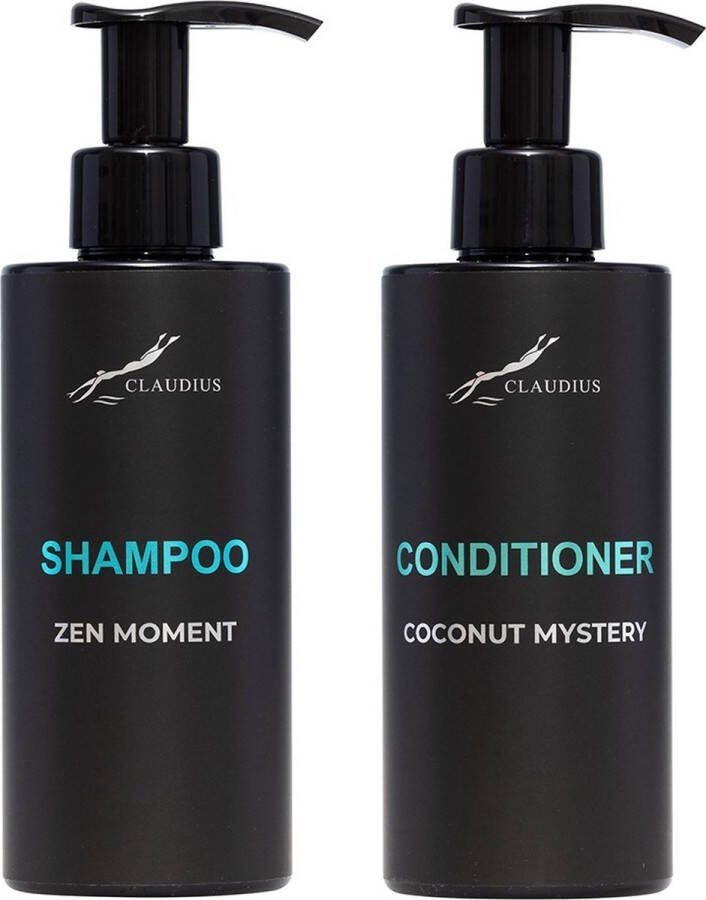 Claudius Cosmetics B.V. Douchepakket Shampoo Zen Moment + Coconut Conditioner 300 ml per fles Claudius Cosmetics bodycare luxe fles set van 2 stuks