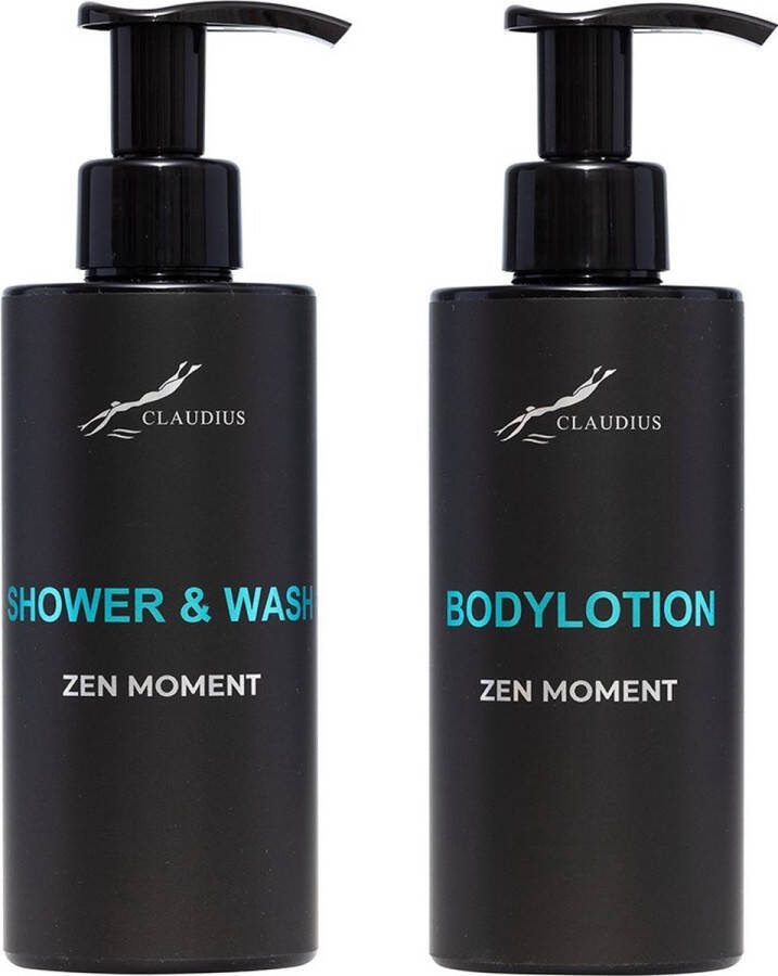 Claudius Cosmetics B.V. Douchepakket Zen Moment Shower & Wash + Bodylotion 300 ml per fles Claudius Cosmetics bodycare luxe fles set van 2 stuks